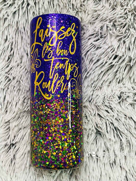 MARDI GRAS TUMBLER-LAISSEZ LES BON TEMPS ROULER